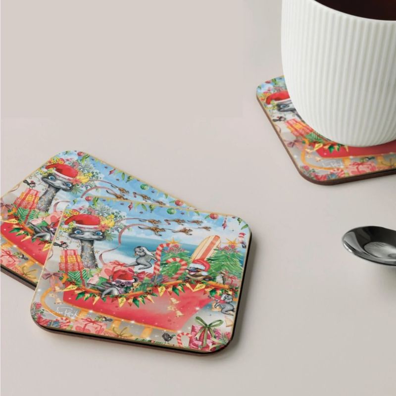 lisa pollock festive frivolities christmas lifestyle image coaster