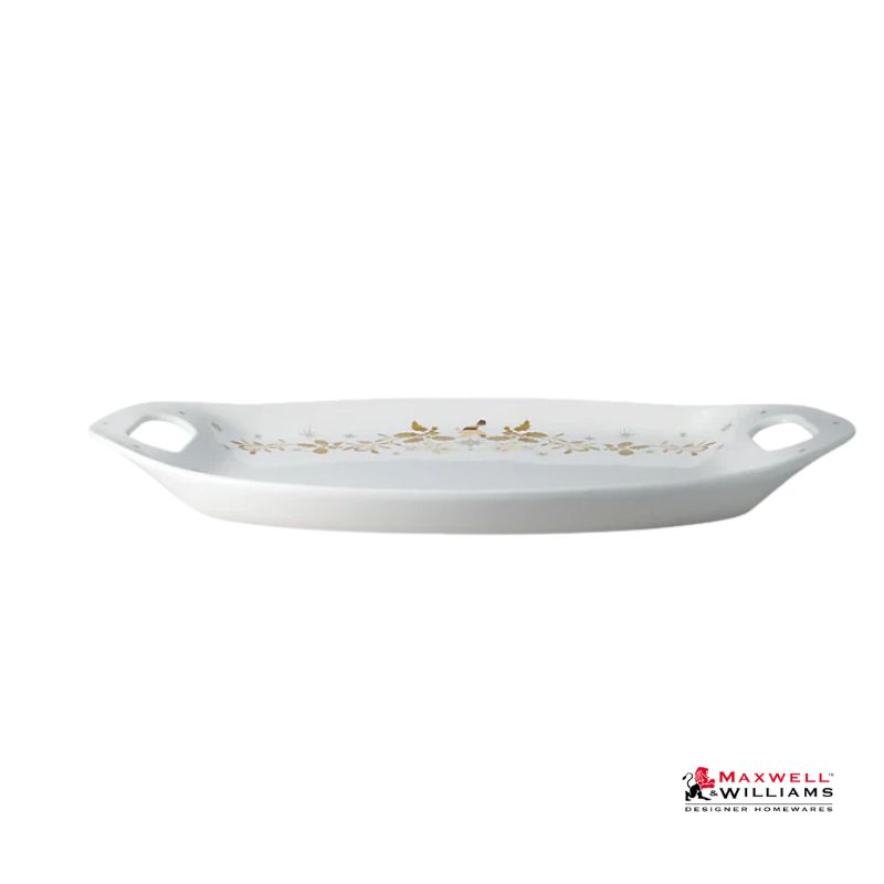 maxwell williams white christmas oval platter side image