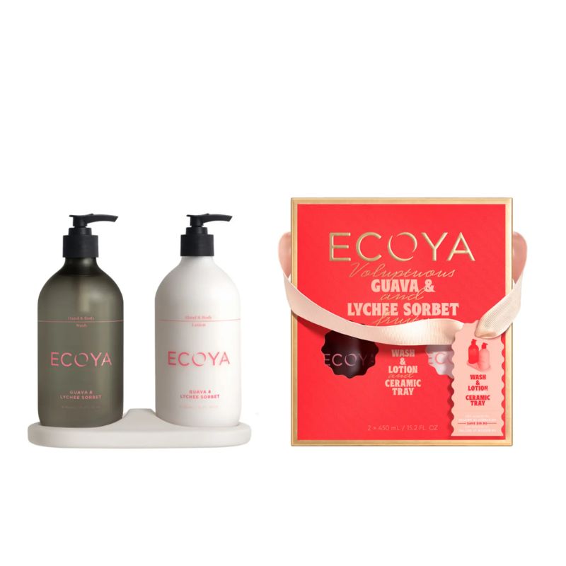 ecoya bathroom set guava lychee'