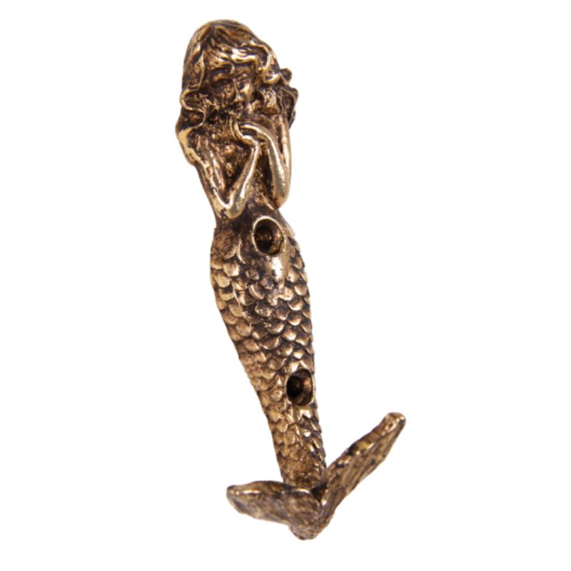hook pewter standing mermaid gold antique