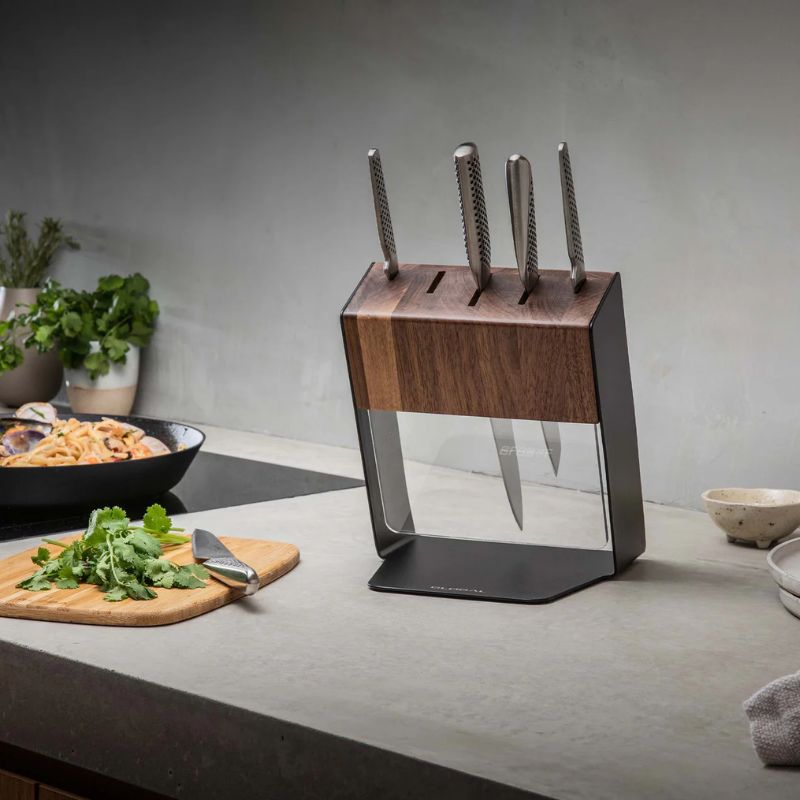 global knife block katana walnut lifestyle image