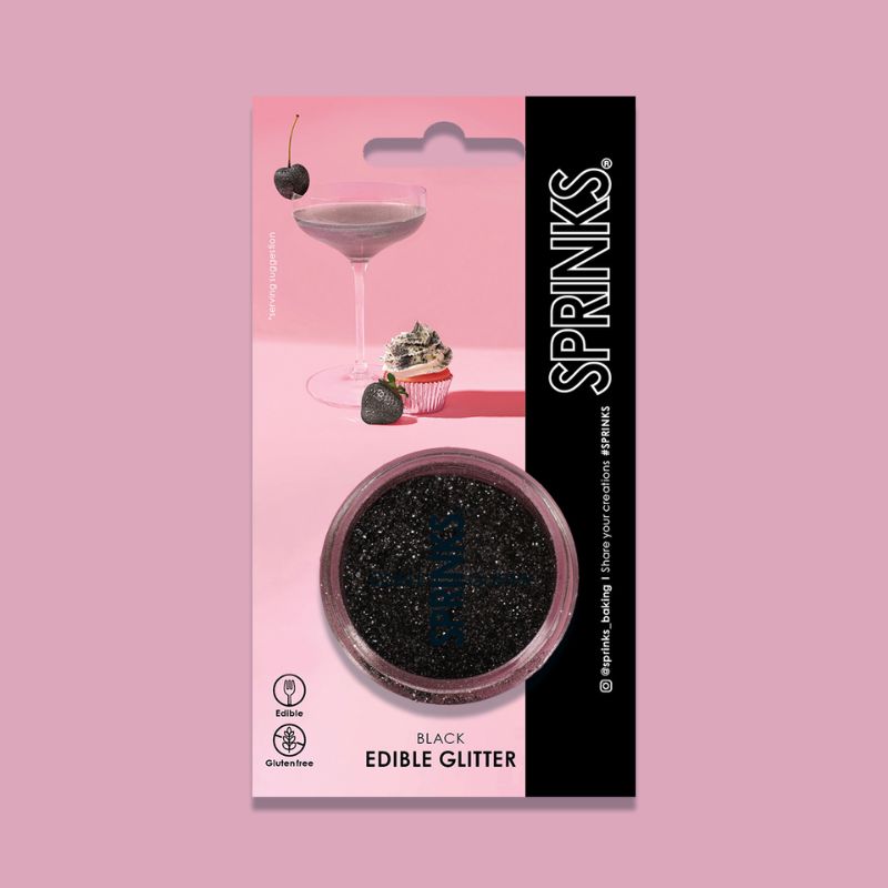 sprinks edible glitter black packaging