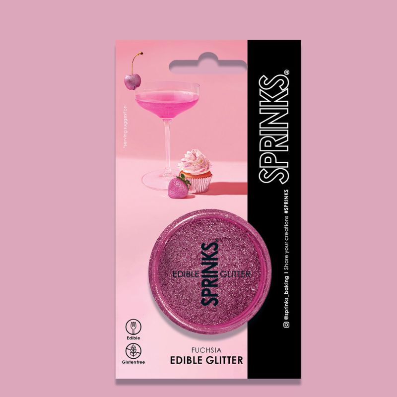sprinks edible glitter fuchsia pink