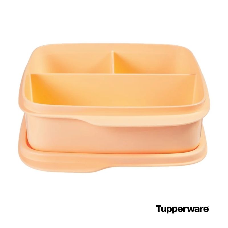 Tupperware lunch box orange open image