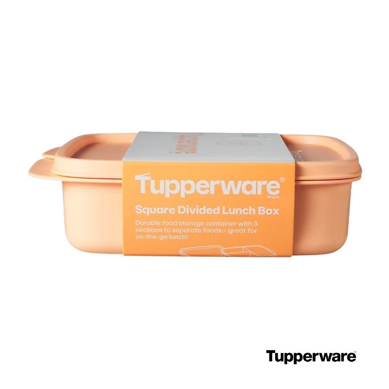 Tupperware lunch box orange packaging