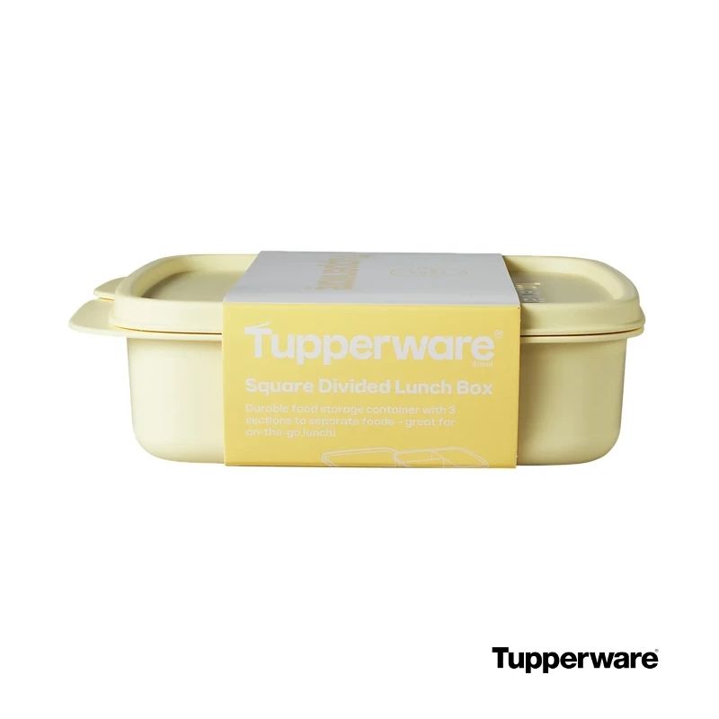 Tupperware lunch box yellow packaging