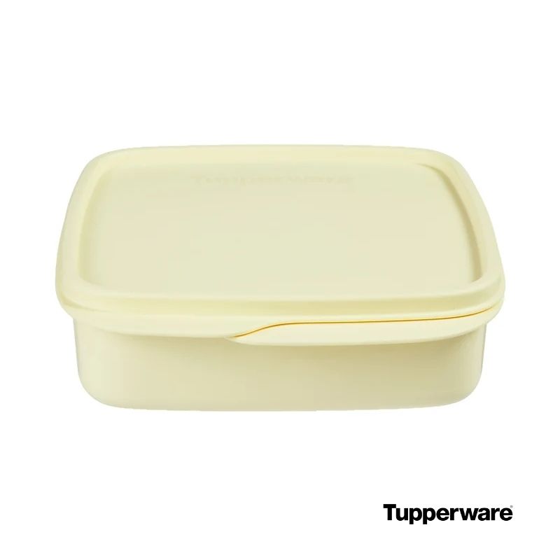 Tupperware lunch box yellow top view