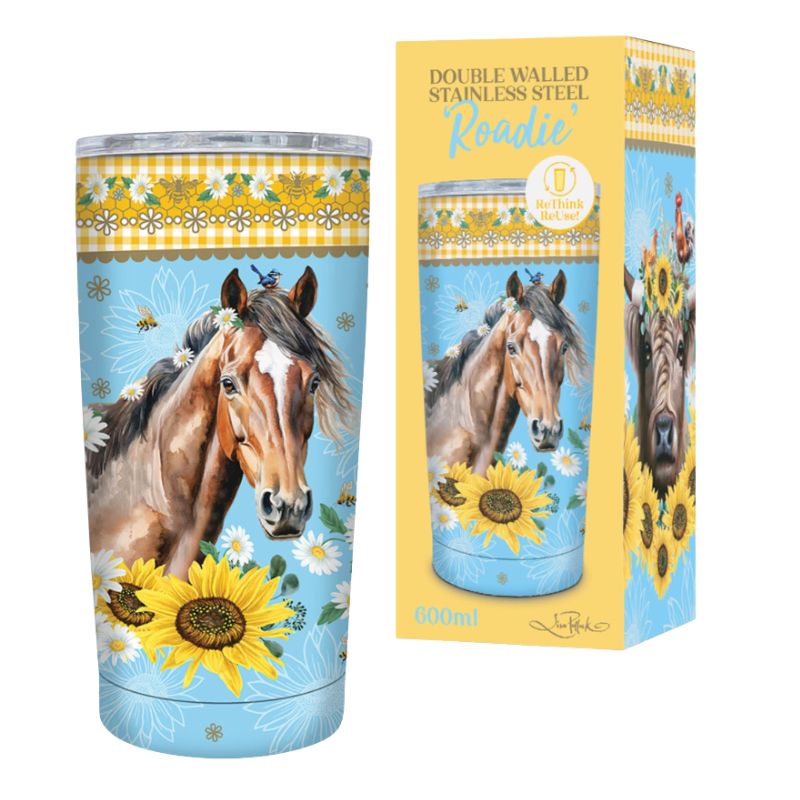 lisa pollock roadie travel mug country collection horse boxing