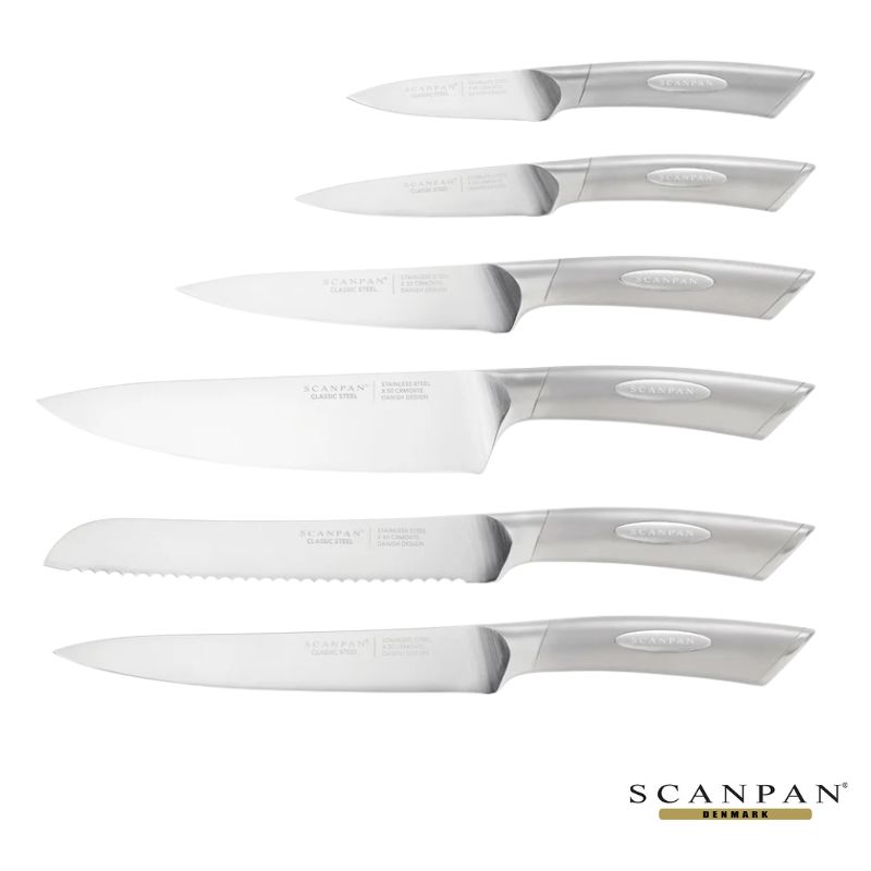 scanpan knife block set classic 7 pce knives