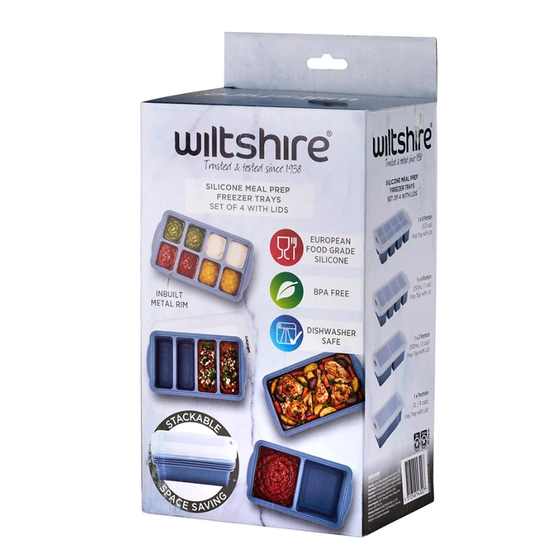 Wiltshire Meal Prep Freezer Trays - Set of 4 With Lids Packaging