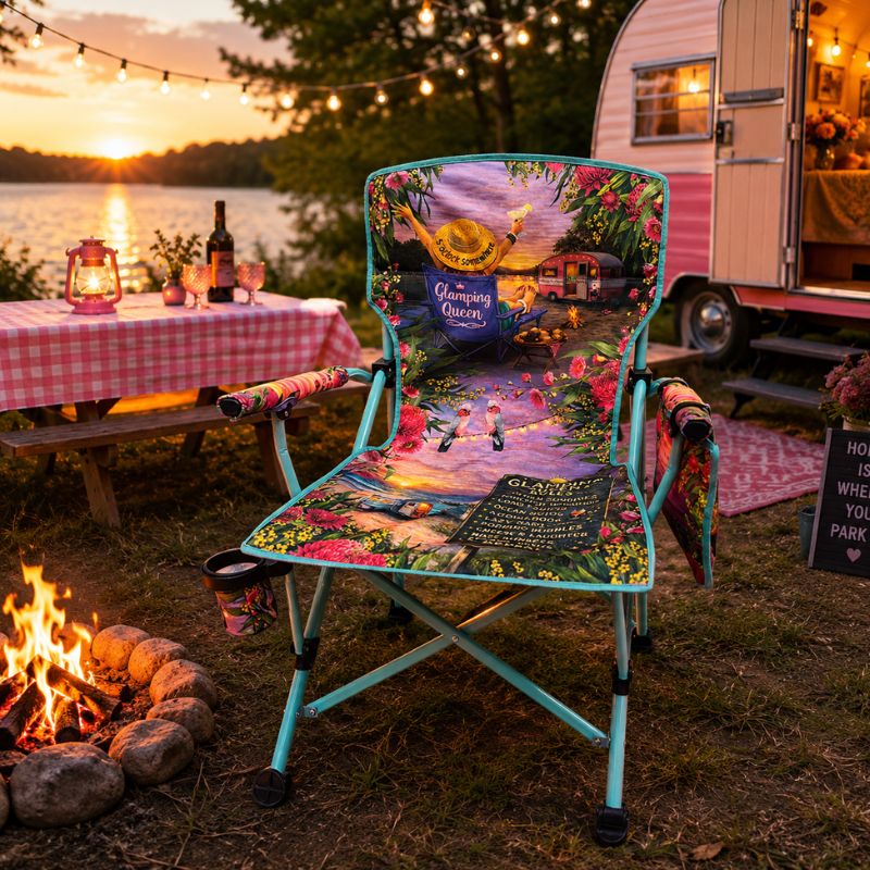 lisa pollock chair glamping queen rules lifestyle image