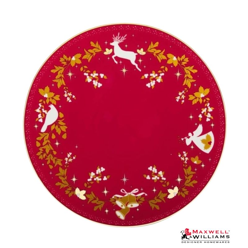 Maxwell Williams White Christmas collection cake stand top view