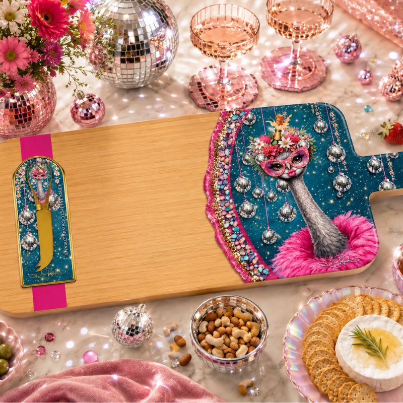lisa pollock bamboo serving platter lifestyle image disco darling