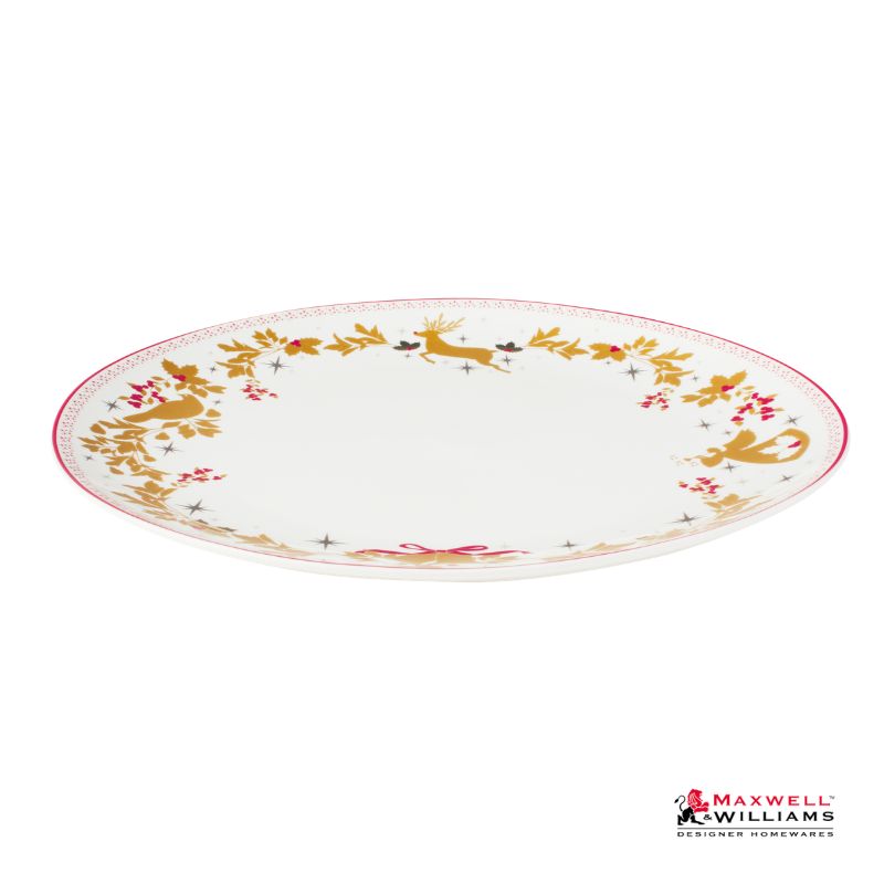maxwell williams white christmas collection platter round side image
